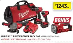 Gasweld Tool Centre Milwaukee M18 FUEL 3 Piece Power Pack 3A3 offer