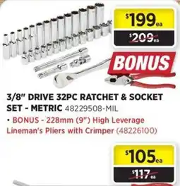 Gasweld Tool Centre 3/8" Drive 32PC Ratchet & Socket Set - Metric offer