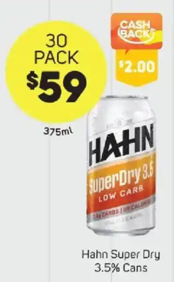 Hahn Super Dry 3.5% Cans