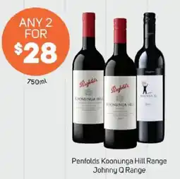 Foodland Penfolds Koonunga Hill Range Johnny Q Range offer