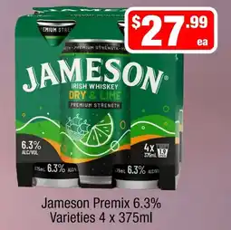 Liquor Stax Jameson Premix 6.3% Varieties offer