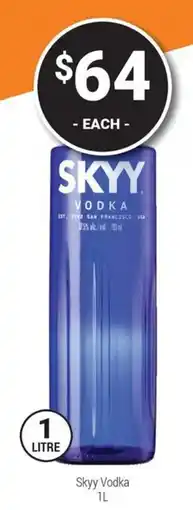 Super Cellars Skyy Vodka offer