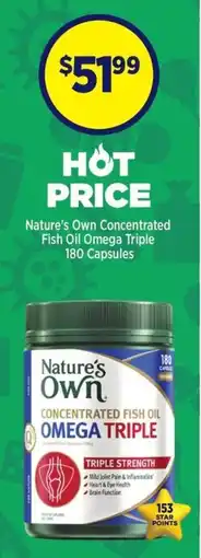 Star Discount Chemist Nature's Own Concentrated Fish Oil Omega Triple offer