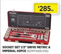 Gasweld Tool Centre Socket Set 1/2" Drive Metric & Imperial 40PCE offer