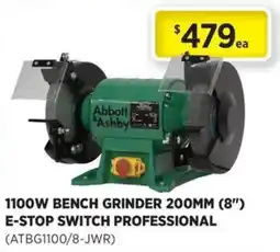 Gasweld Tool Centre Abbott Ashby 1100W Bench Grinder 200MM (8") E-Stop Switch Professional offer