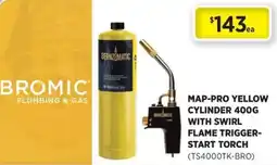 Gasweld Tool Centre Bernzomatic Map-Pro Yellow Cylinder 400g with Swirl Flame Trigger-Start Torch offer