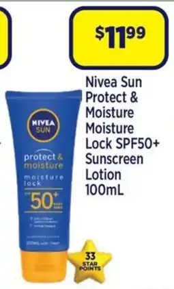 Star Discount Chemist Nivea Sun Protect & Moisture Moisture Lock SPF50+ Sunscreen Lotion offer