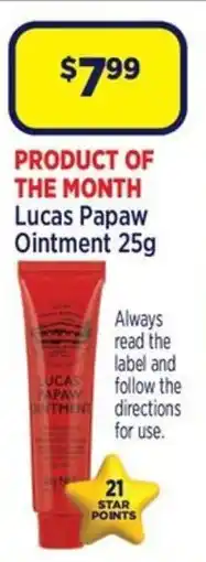 Star Discount Chemist Lucas Papaw Ointment offer