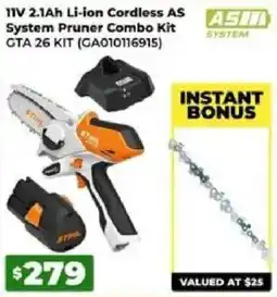 Sydney Tools Stihl 11V 2.1Ah Li-ion Cordless AS System Pruner Combo Kit offer