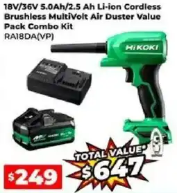 Sydney Tools Hikoki 18V/36V 5.0Ah/2.5 Ah Li-ion Cordless Brushless MultiVolt Air Duster Value Pack Combo Kit offer