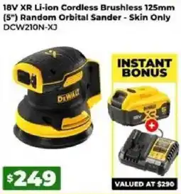 Sydney Tools DeWalt 18V XR Li-ion Cordless Brushless 125mm Random Orbital Sander - Skin Only offer