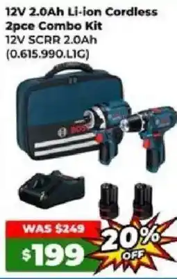 Sydney Tools Bosch 12V 2.0Ah Li-ion Cordless 2pce Combo Kit offer