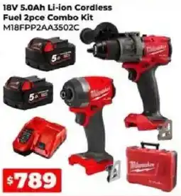 Sydney Tools Milwaukee 18V 5.0Ah Li-ion Cordless Fuel 2pce Combo Kit offer