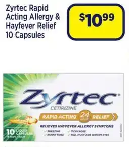 Star Discount Chemist Zyrtec Rapid Acting Allergy & Hayfever Relief 10 Capsules offer