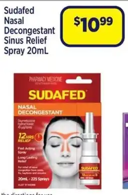 Star Discount Chemist Sudafed Nasal Decongestant Sinus Relief Spray offer