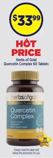 Star Discount Chemist Herbs of Gold Quercetin Complex offer