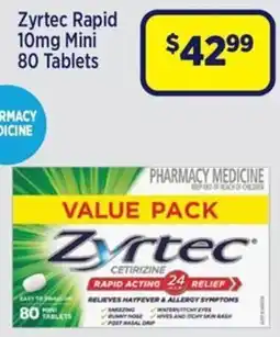 Star Discount Chemist Zyrtec Rapid 10mg Mini 80 Tablets offer