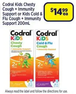 Star Discount Chemist Codral Kids Chesty Cough + Immunity Support or Kids Cold & Flu Cough + Immunity Support offer