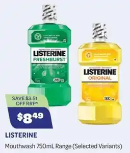 Health Save Listerine Mouthwash 750mL Range offer