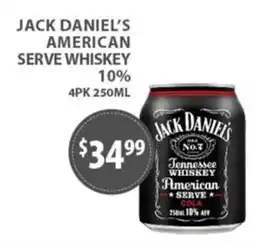Star Liquor Jack Daniel's American Serve Whiskey offer