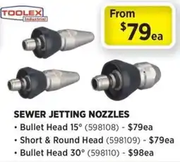 Gasweld Tool Centre Toolex Industrial Sewer Jetting Nozzles offer