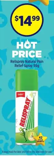 Star Discount Chemist Relispray Natural Pain Relief Spray offer
