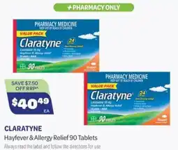 Health Save Claratyne Hayfever & Allergy Relief 90 Tablets offer