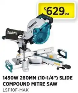 Gasweld Tool Centre Makita 1450W 260MM (10-1/4") Slide Compound Mitre Saw offer
