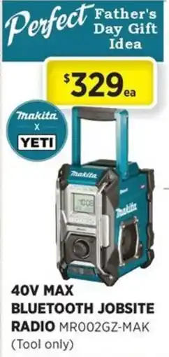 Gasweld Tool Centre Makita x YETI 40V MAX Bluetooth Jobsite Radio offer