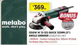 Gasweld Tool Centre metabo angle grinder offer