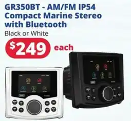 Bargain Boat Bits GR350BT - AM/FM IP54 Compact Marine Stereo with Bluetooth offer