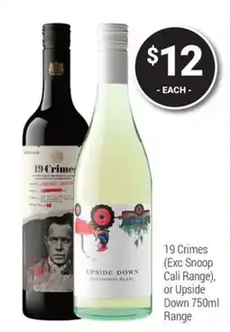 Super Cellars 19 Crimes or Upside Down offer