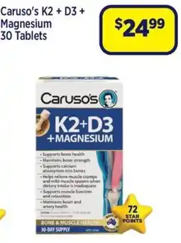 Star Discount Chemist Caruso's K2 + D3 + Magnesium offer