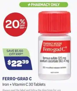 Health Save Ferro-grad C Iron + Vitamin C 30 Tablets offer