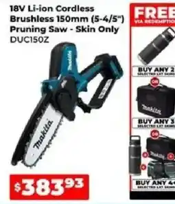 Sydney Tools Makita 18V Li-ion Cordless Brushless 150mm (5-4/5") Pruning Saw - Skin Only offer