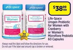 Star Discount Chemist Life-Space Urogen Probiotic for Women with Cranberry or Women's Microflora Probiotic offer