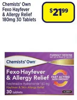 Star Discount Chemist Chemists' Own Fexo Hayfever & Allergy Relief offer