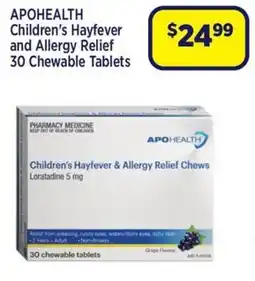 Star Discount Chemist Apohealth Children's Hayfever & Allergy Relief Chews offer