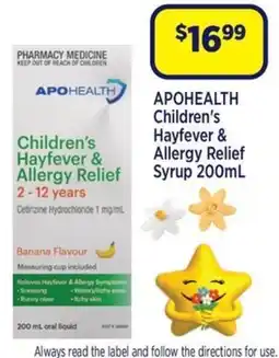 Star Discount Chemist Apohealth Children's Hayfever & Allergy Relief Syrup offer