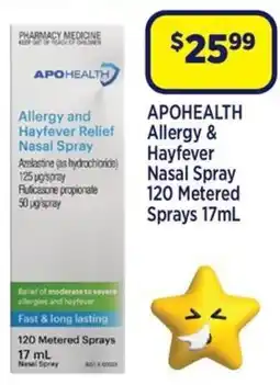 Star Discount Chemist APOHEALTH Allergy & Hayfever Nasal Spray offer