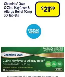 Star Discount Chemist Chemists' Own C-Zine Hayfever & Allergy Relief offer