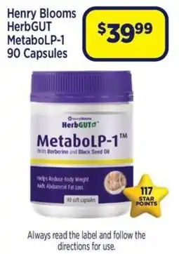 Star Discount Chemist Henry Blooms HerbGUT MetaboLP-1 offer