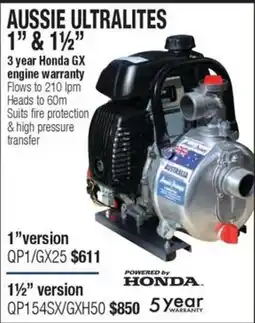 Aussie Pumps Aussie Ultralites powered by Honda offer