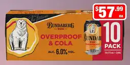 Liquor Stax Bundaberg Overproof & Cola offer