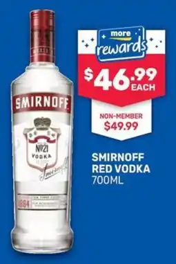 Bottlemart Smirnoff Red Vodka offer