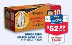 Bottlemart Bundaberg OP Rum & Cola offer