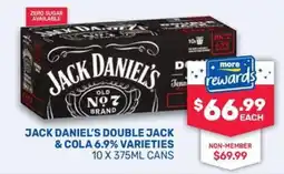 Bottlemart Jack Daniel's Double Jack & Cola 6.9% Varieties offer
