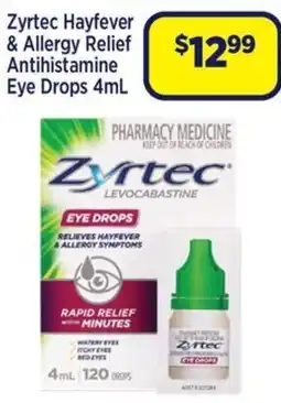 Star Discount Chemist Zyrtec Hayfever & Allergy Relief Antihistamine Eye Drops offer
