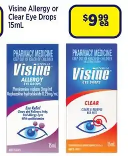 Star Discount Chemist Visine Allergy or Clear Eye Drops offer