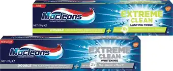 IGA Macleans Extreme Clean Whitening Toothpaste 170g Selected Varieties offer